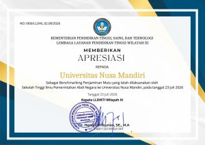 Perkuat Mutu Pendidikan, Universitas Nusa Mandiri Terpilih Jadi Locus Benchmarking Penjaminan Mutu oleh LLDIKTI Wilayah III